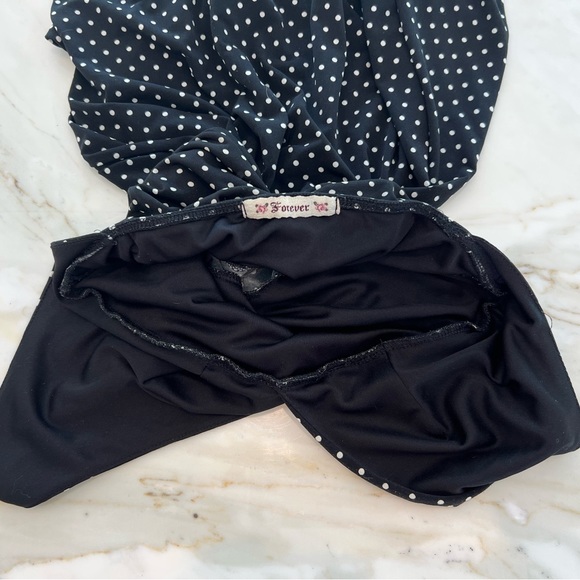 FOREVER 21 BLACK WHITE POLKA DOT HALTER DRESS SIZE SMALL - Picture 16 of 17